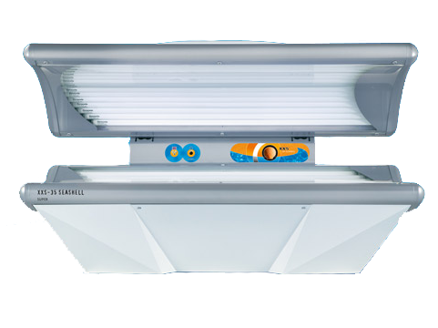 Unique Soltron XXS-35 Seashell tanning bed at Key Largo Tan & Spa, combining comfort and efficiency in tanning technology.